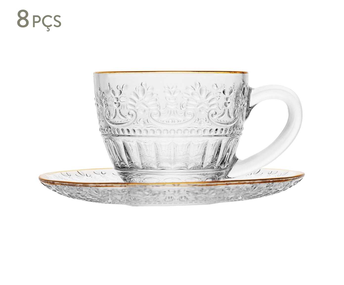 Jogo de X&iacute;caras para Caf&eacute; com Fio Dourado Mauve - image 0