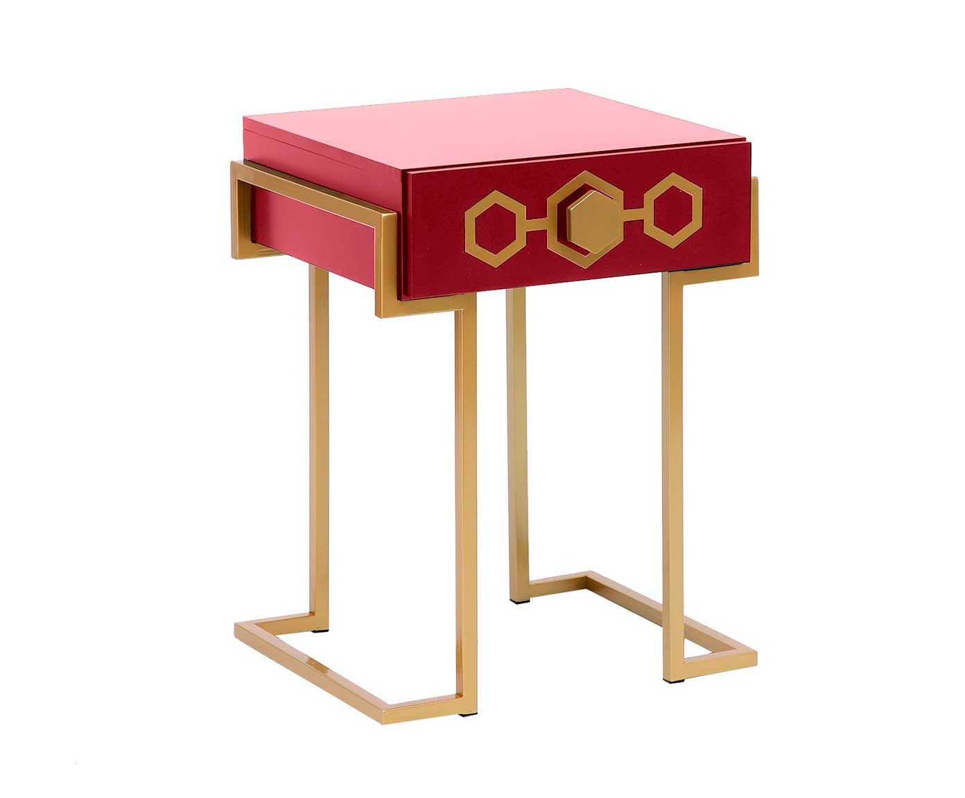Mesa de Cabeceira Glam Firebrick - Vermelho - image 0