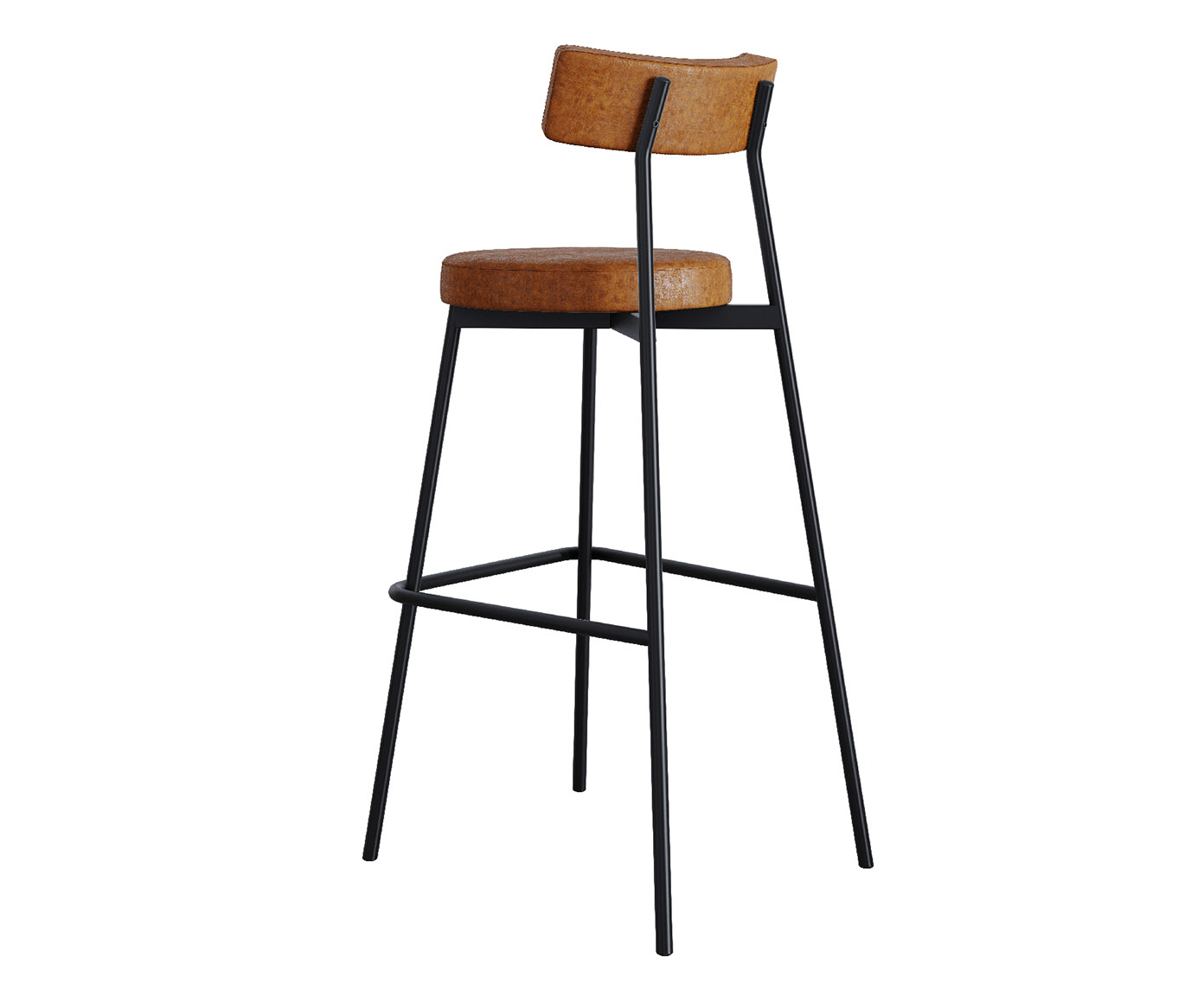 Banqueta Alta Stout Courino Caramelo - image 1