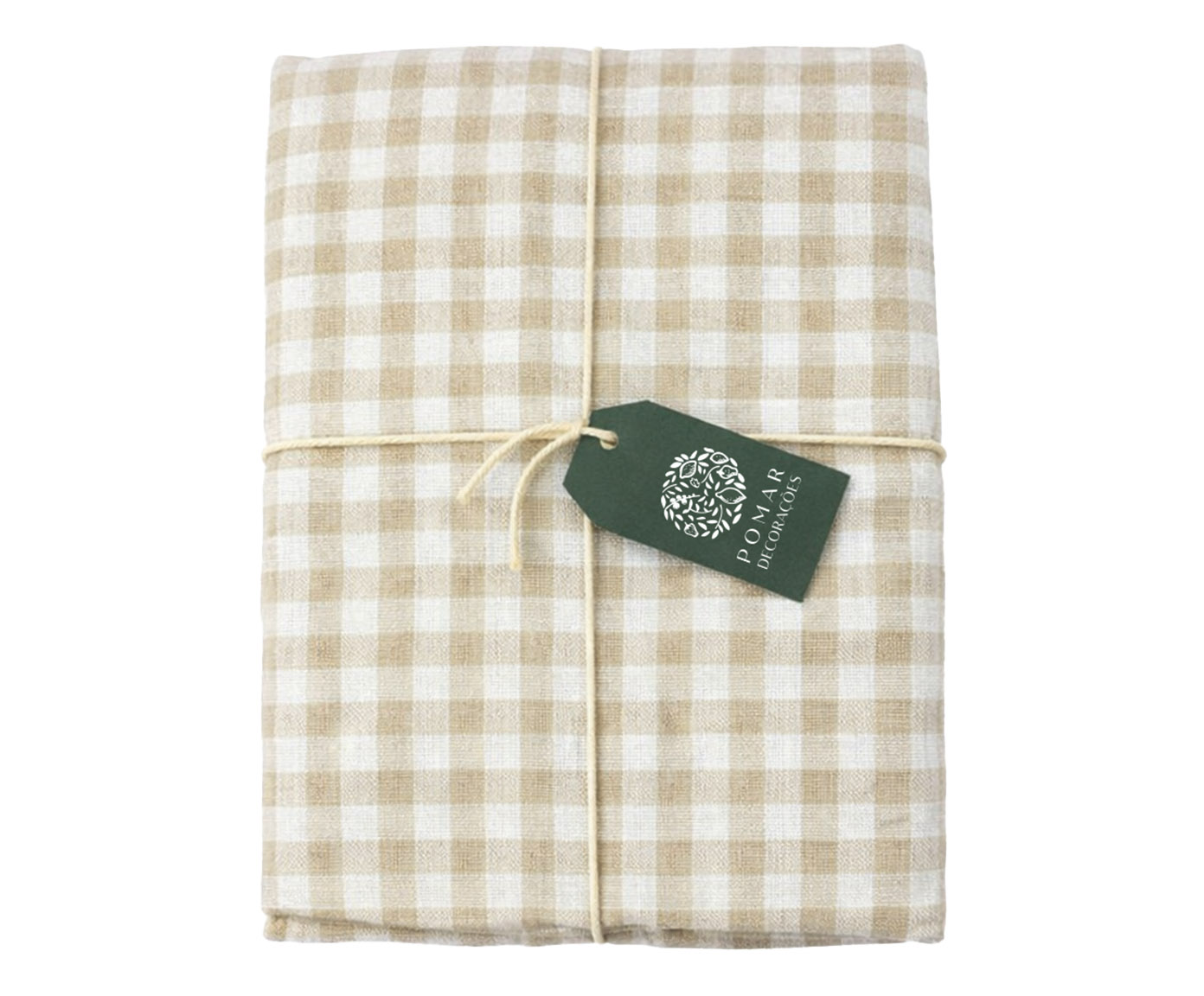 Toalha de Mesa Vichy Bege e Off White - image 0