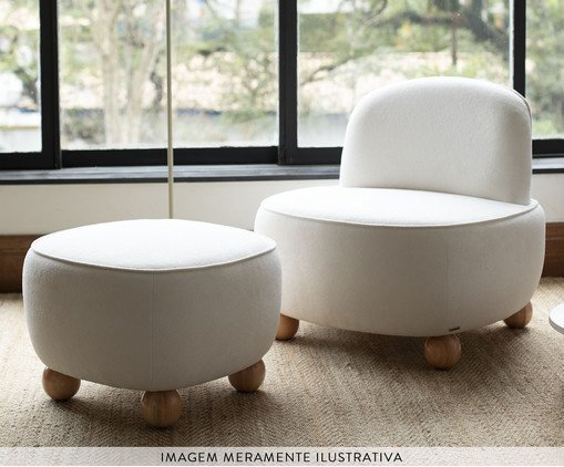 Puff Ball Feet em Boucle Aveludado Cinza - image 1