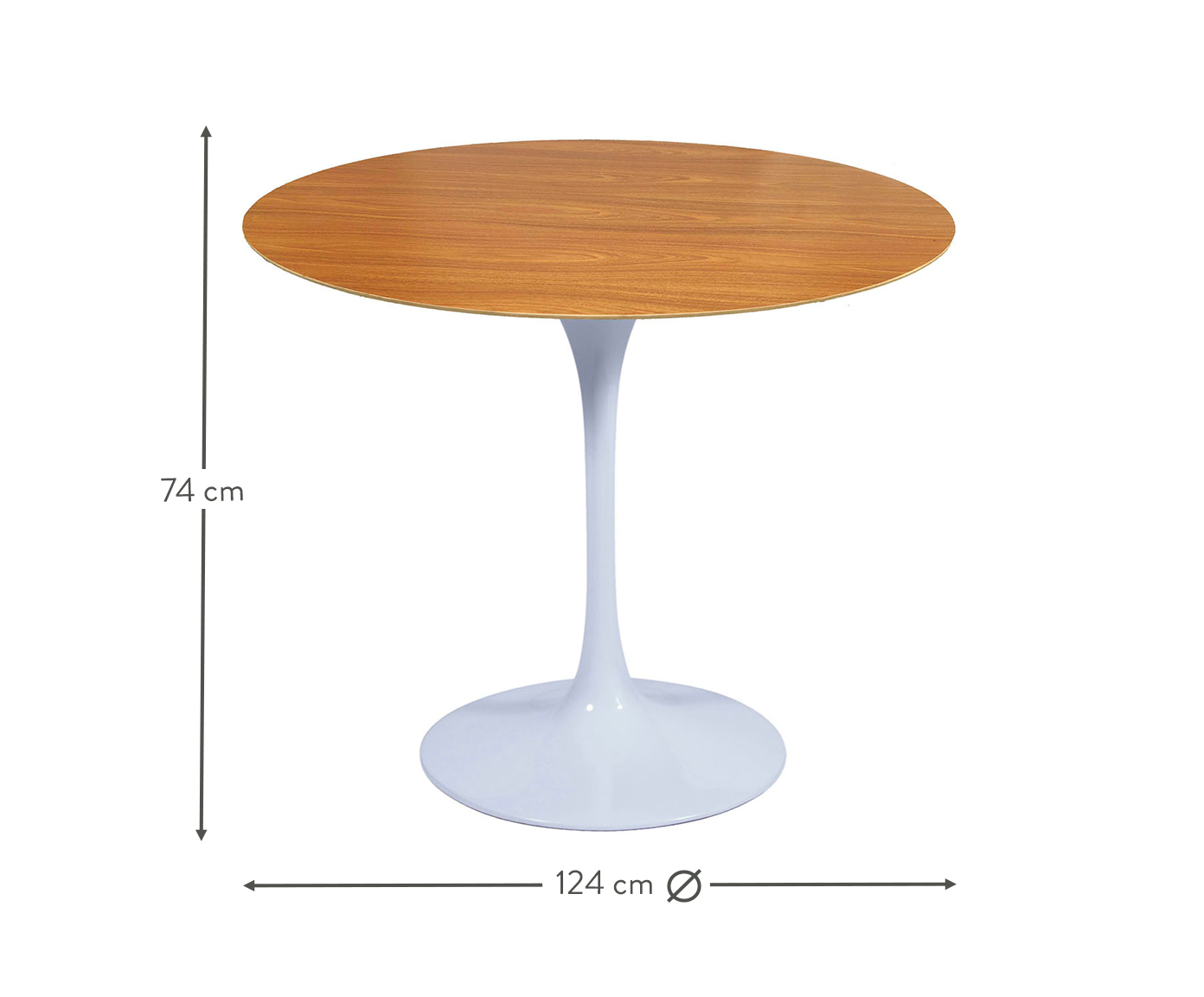 Mesa Saarinen Redonda Freij&oacute; Base Branca image number 3