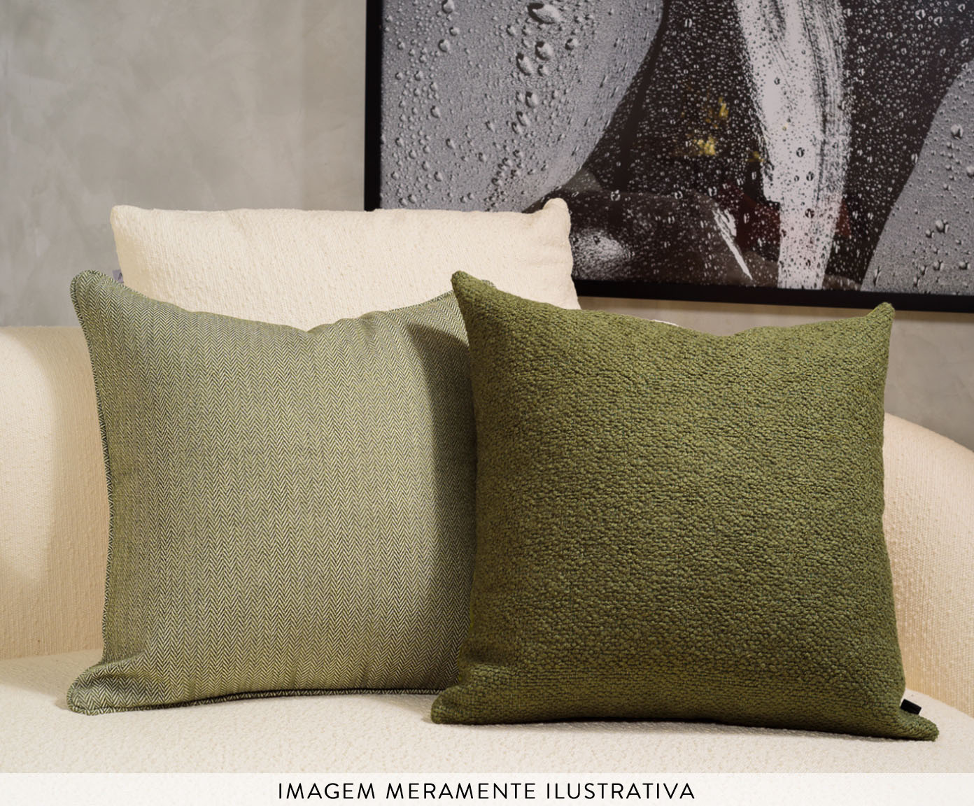 Almofada Boucle Quadrada - Verde Musgo - image 1