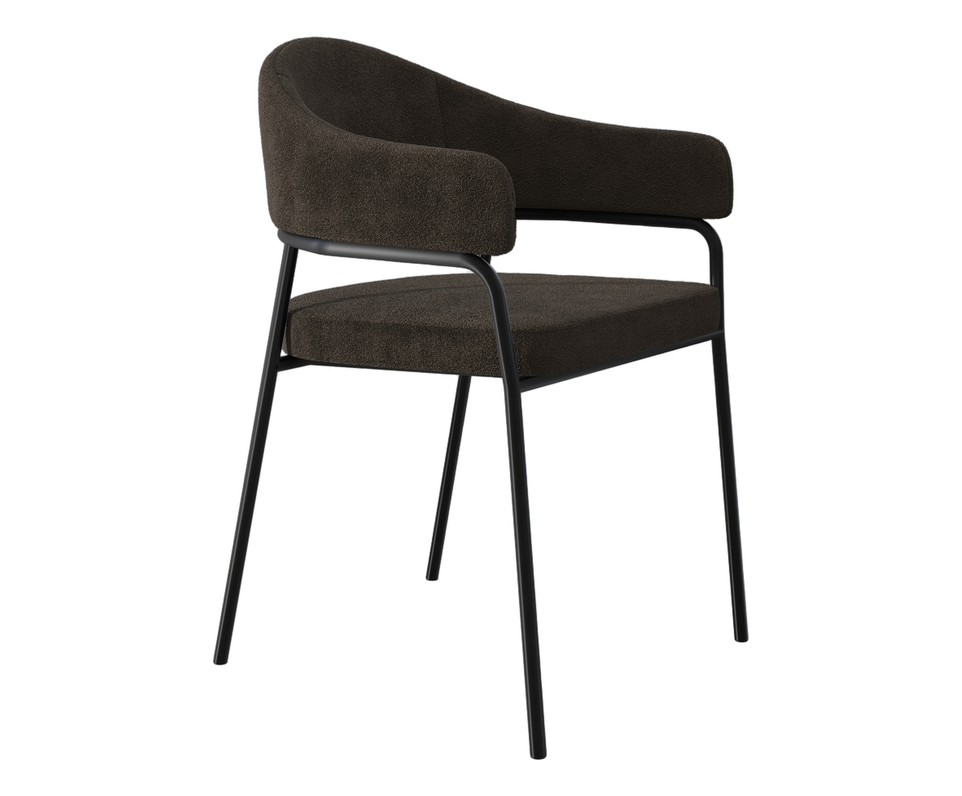 Cadeira de Jantar Olivia Tecido Boucle Marrom - image 0