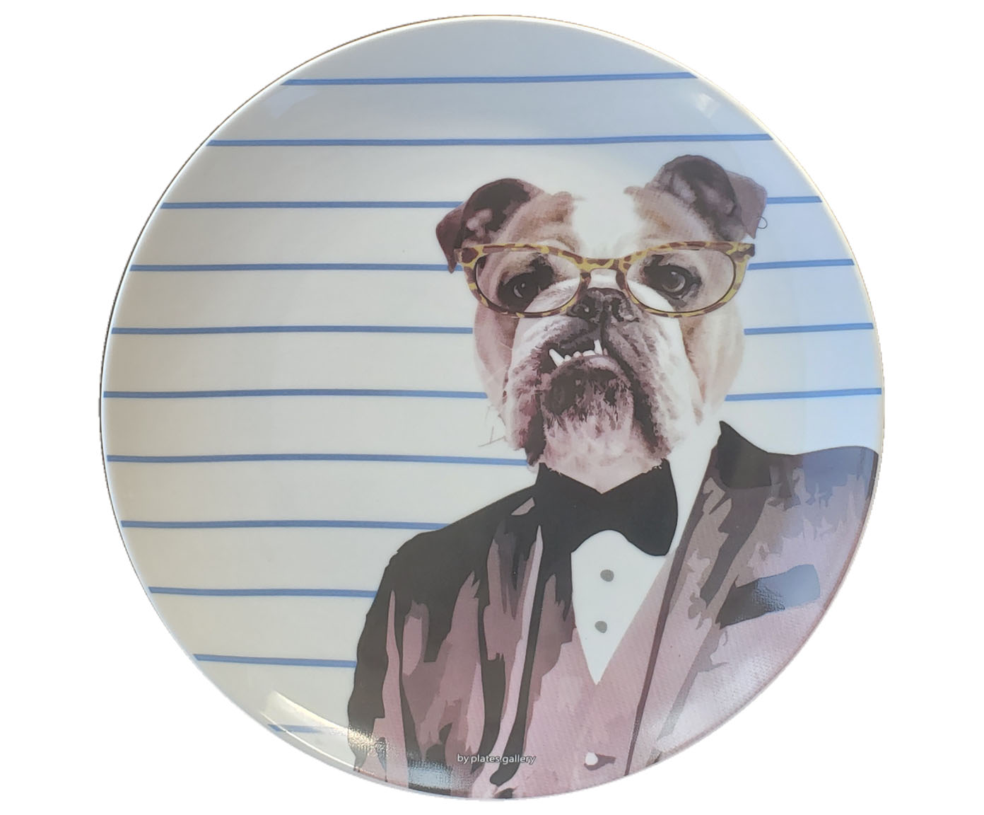 Prato de Porcelana English Bulldog Black Tie - image 0