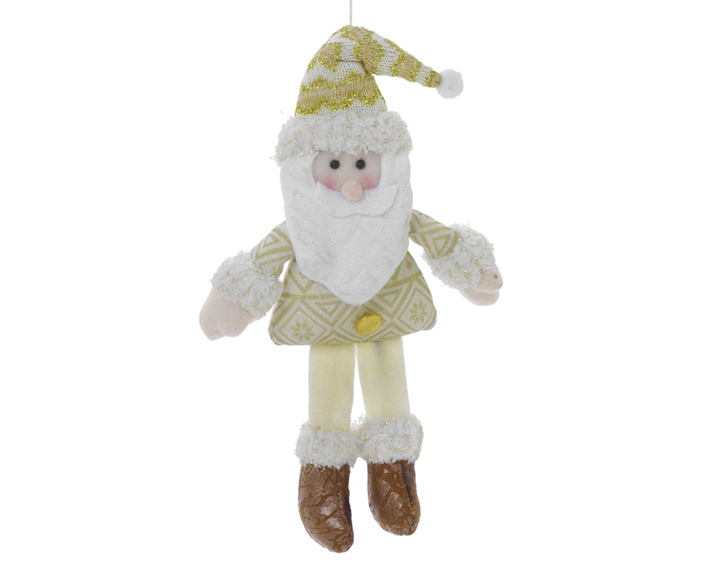 Adorno Papai Noel de Pendurar Dourado e Marrom - image 0