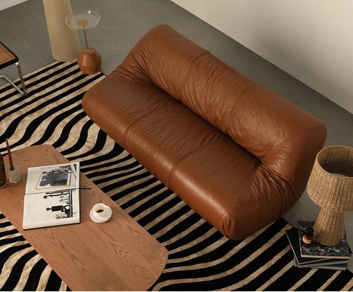 Sofa Lina Couro Caramelo M&eacute;dio image number 7