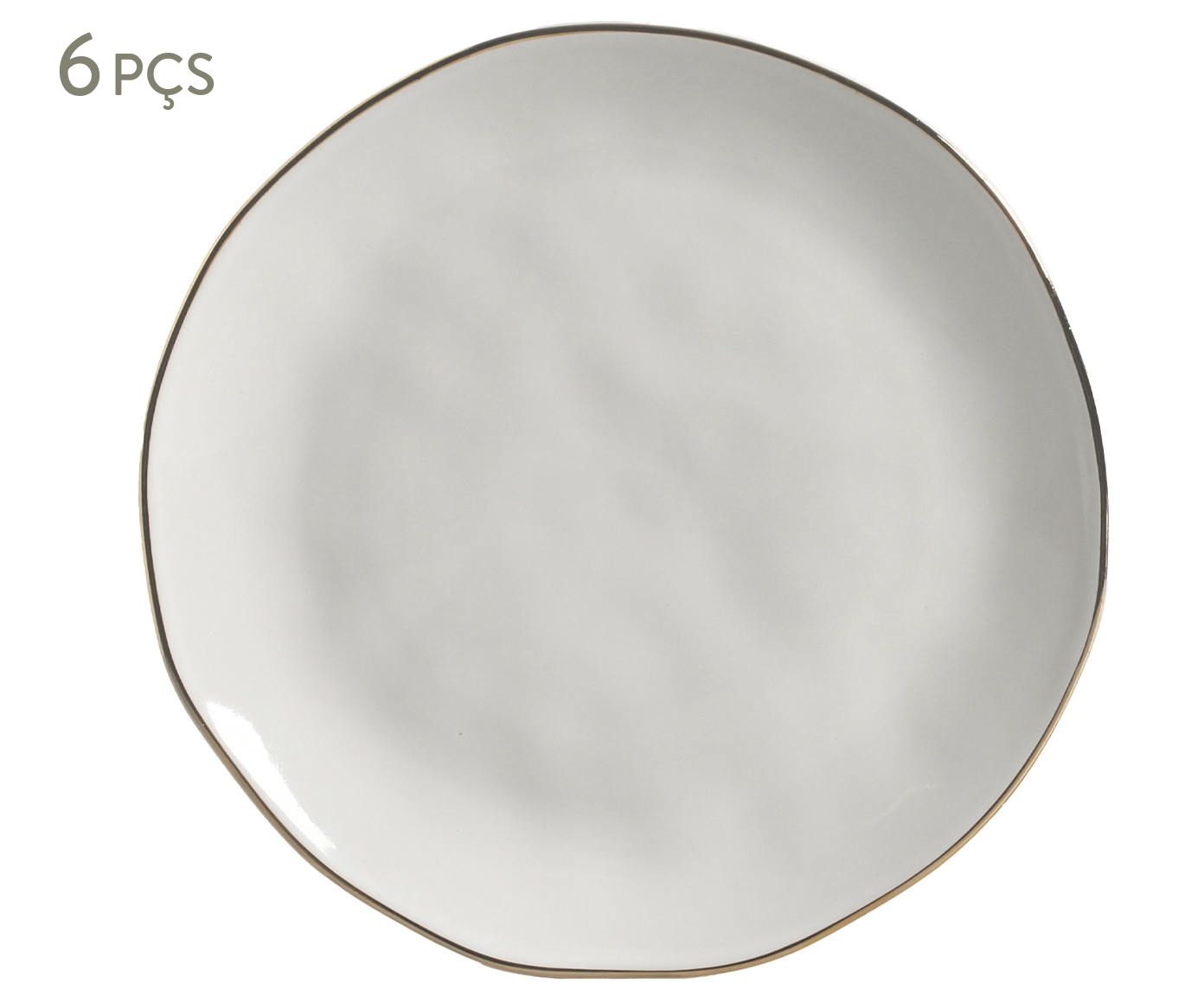 Jogo de Pratos Raso Org&acirc;nico New White Gold Branco - image 0