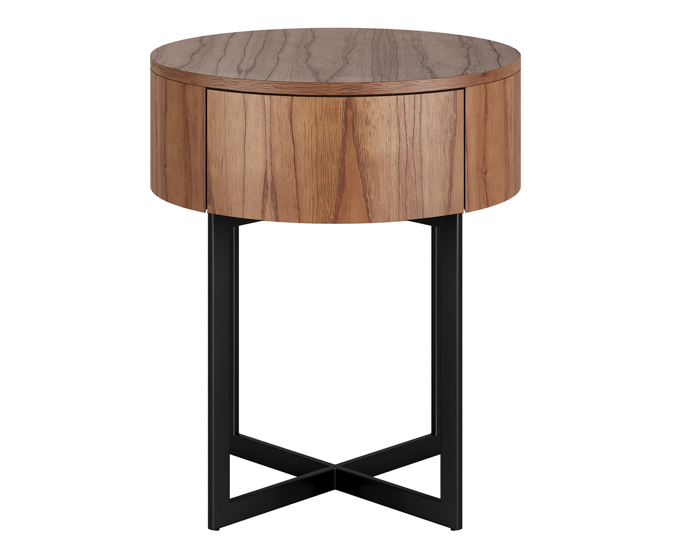 Mesa de Cabeceira Redonda Pecci Castanho e Preto - image 0