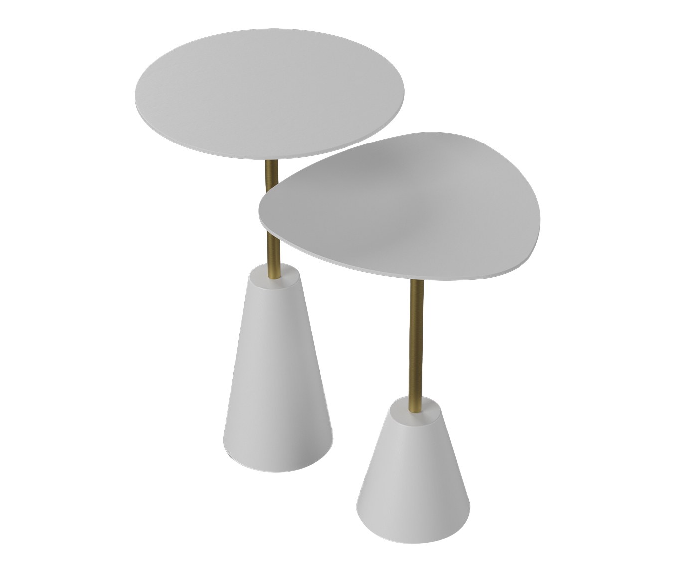 Conjunto Mesa de Canto Napoli Branca - image 0