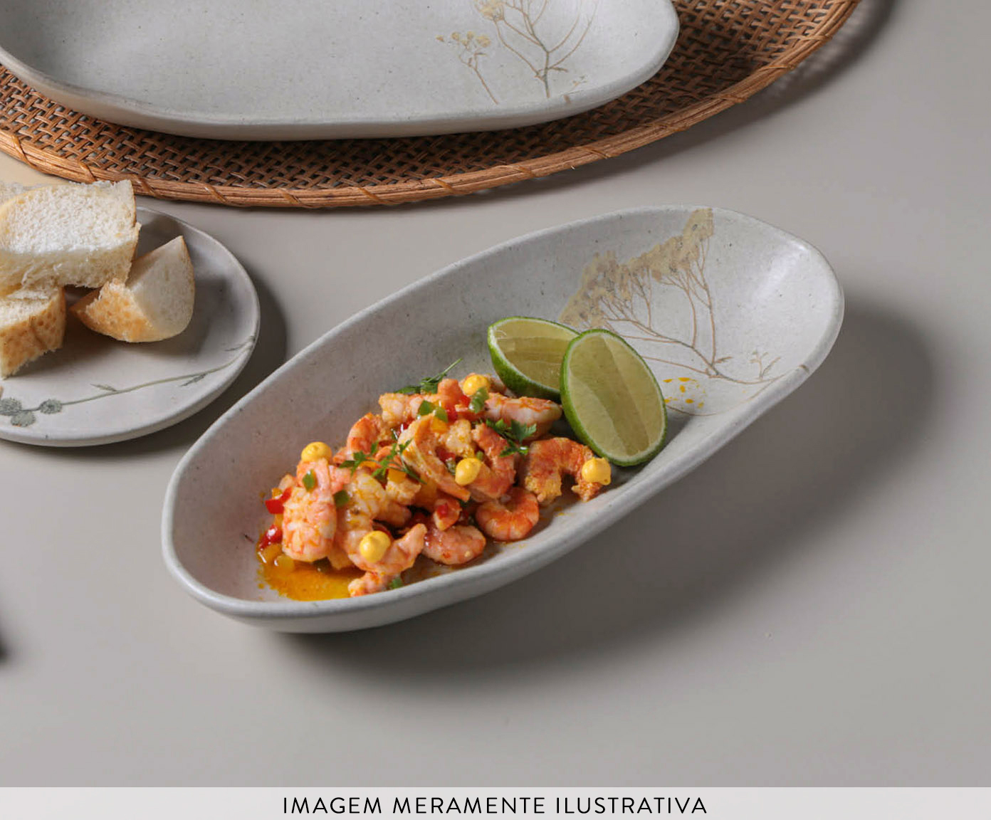 Jogo de Travessas Oval Funda Org&acirc;nico Campestre Floral image number 3