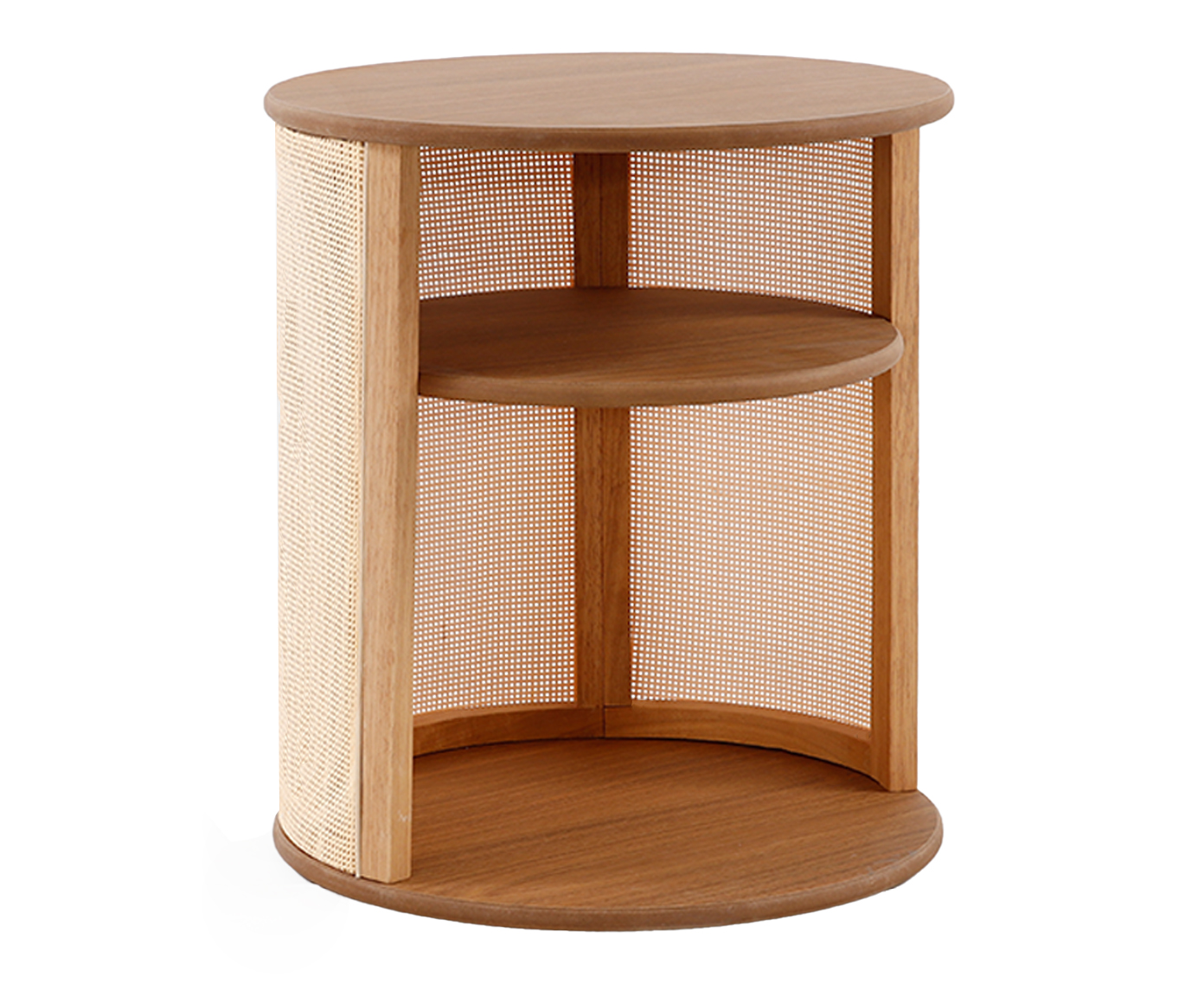 Mesa de Cabeceira Redonda Vimea com Palhinha Quadriculada - image 0