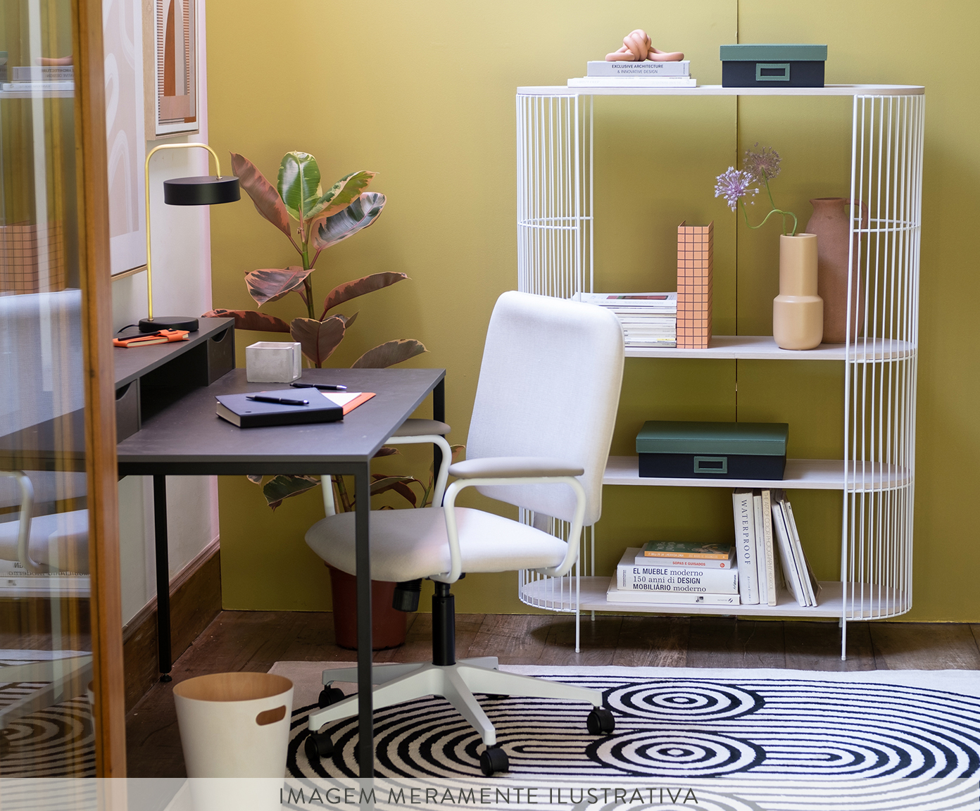 Cadeira Office Chicago Bege e Branca image number 8