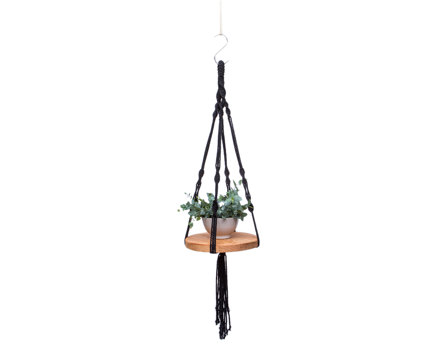 Hanger em Macram&ecirc; Shelf Preto image number 3