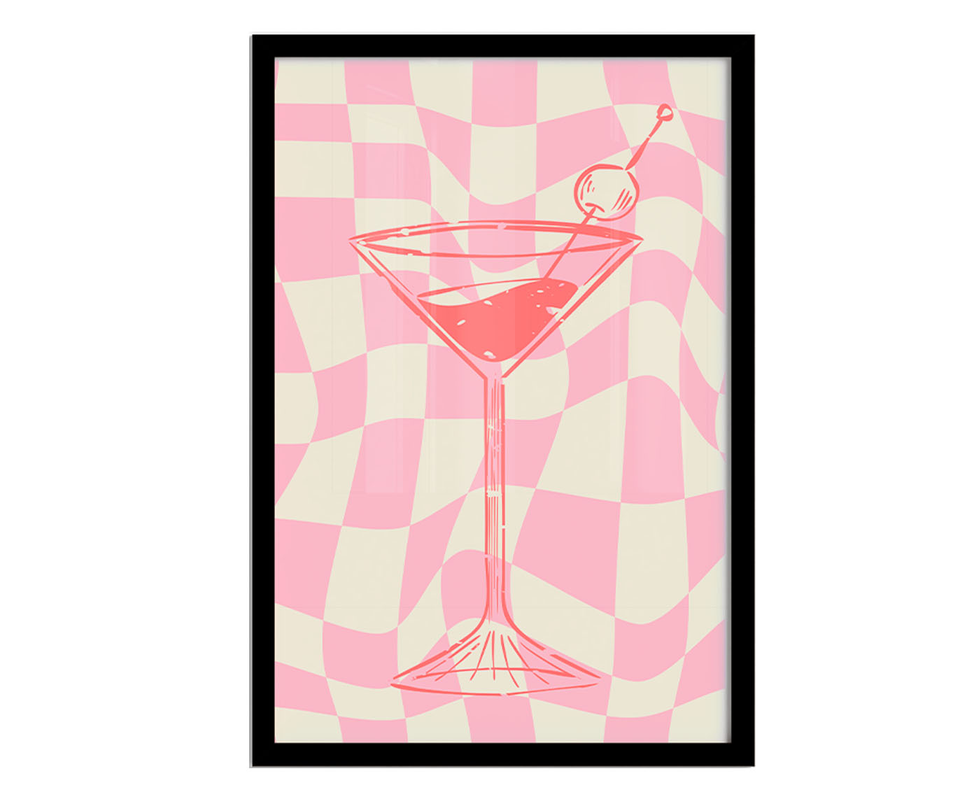 Quadro Dry Martini Pink com Moldura Preta - image 0
