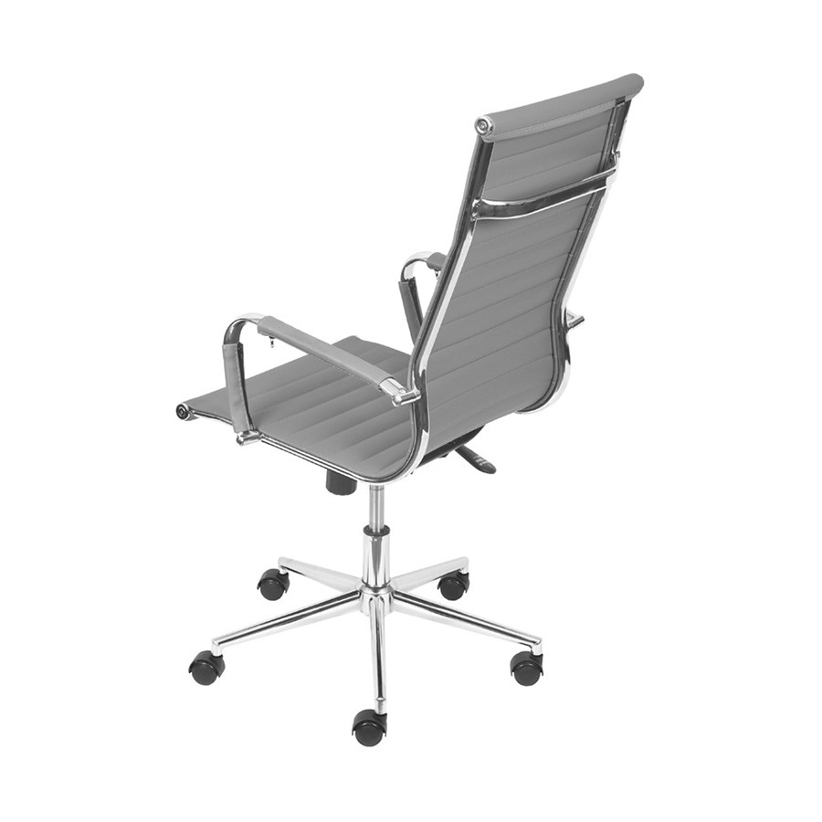 Cadeira com Rod&iacute;zios Alta Office Eames Esteirinha Cinza image number 2