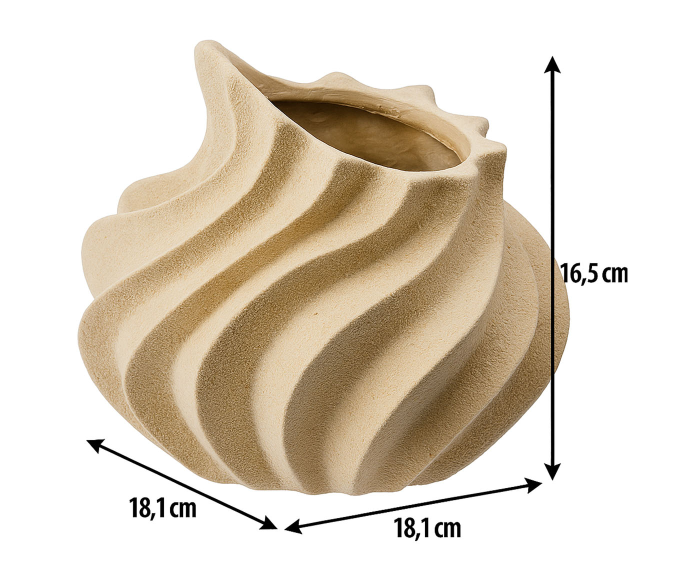 Vaso Cer&ecirc;mico Chamas Bege image number 4