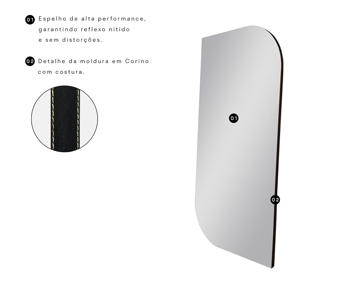 Espelho com Led Smart Bahrein Caramelo image number 3