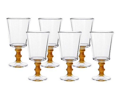 Jogo de Ta&ccedil;as para Vinho Bamboo Amarelo - image 1
