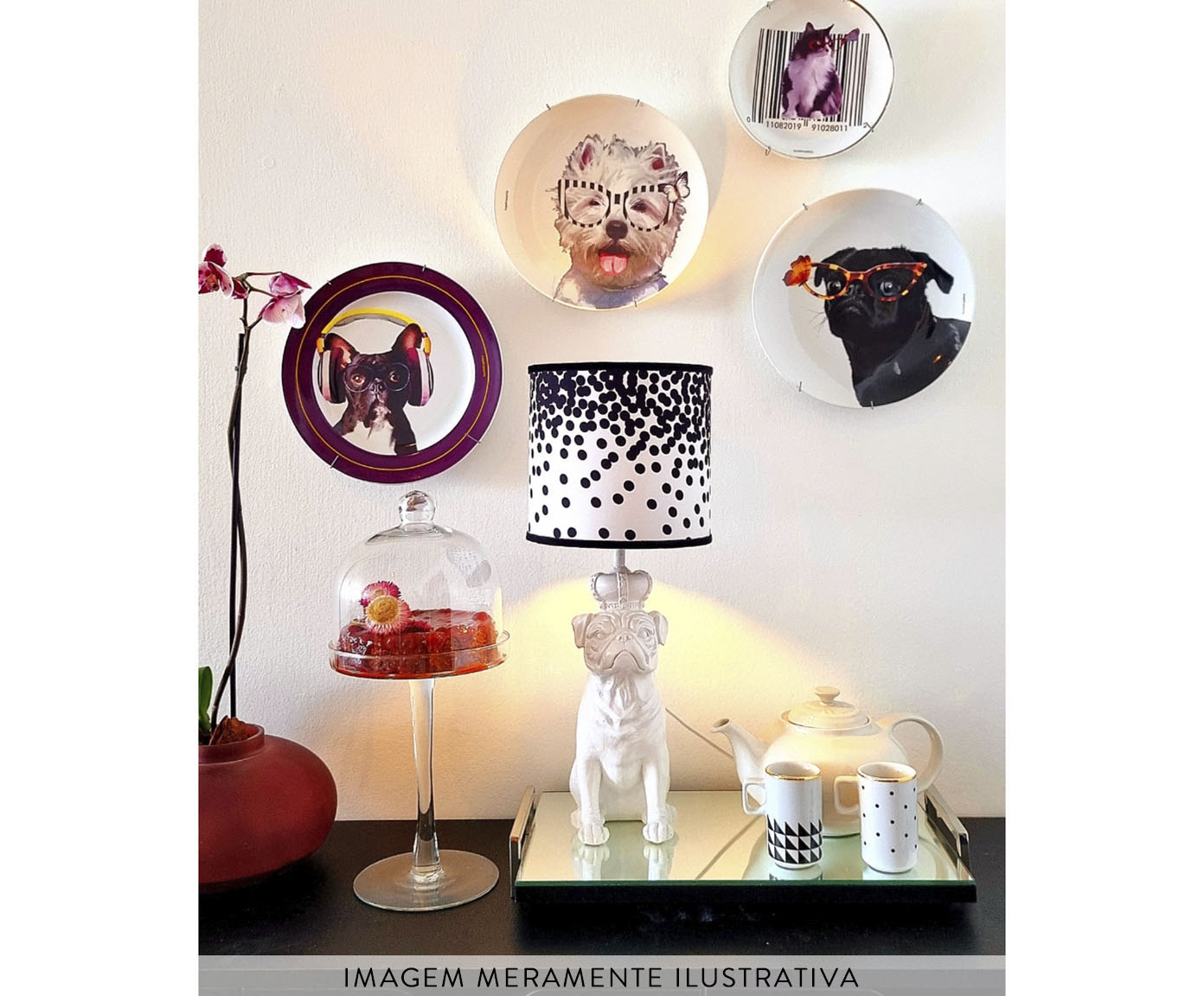 Prato de Porcelana Westie Mila And Butterfly image number 2