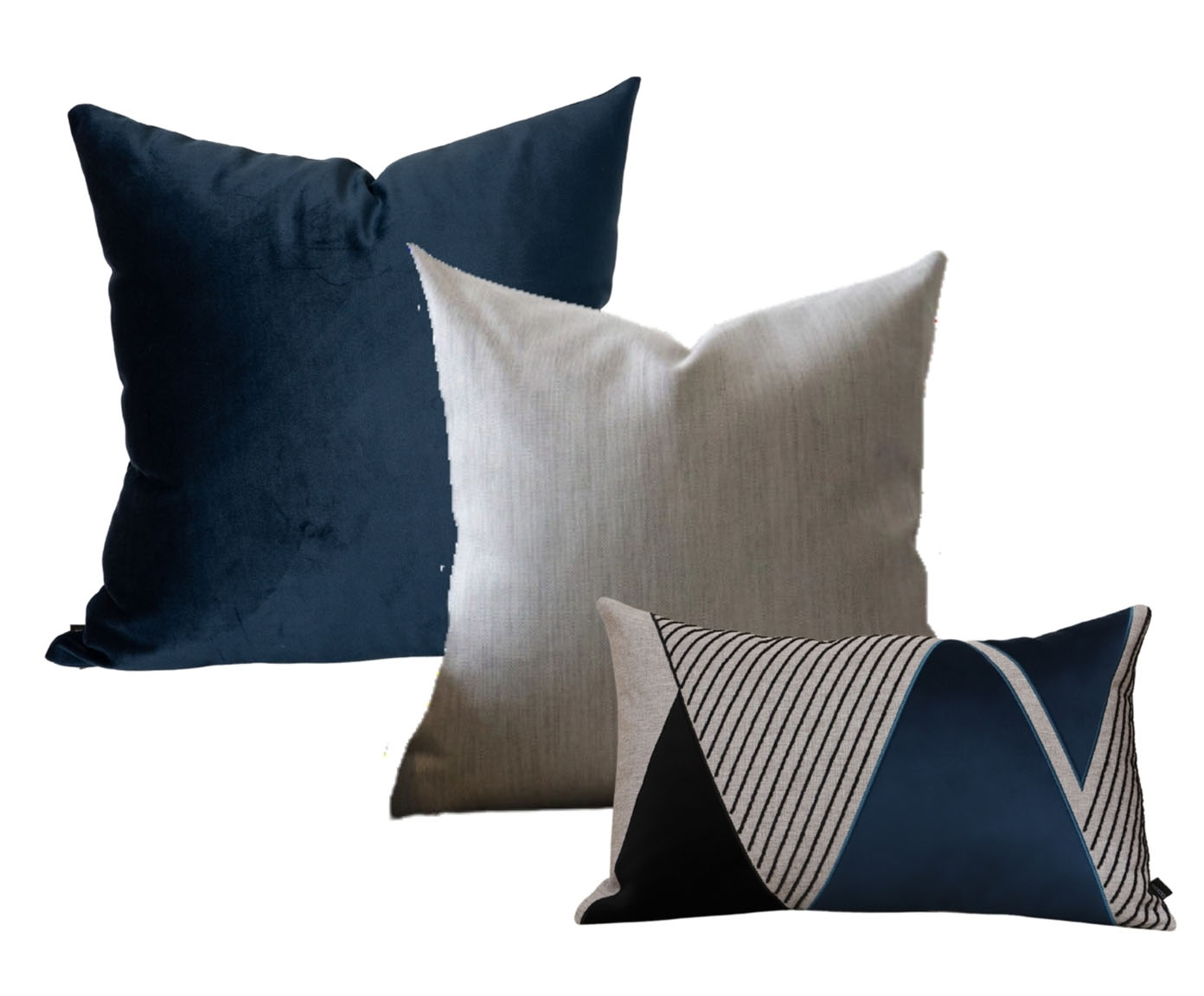 Jogo de Almofadas Dohah Azul Marinho e Offwhite - image 0