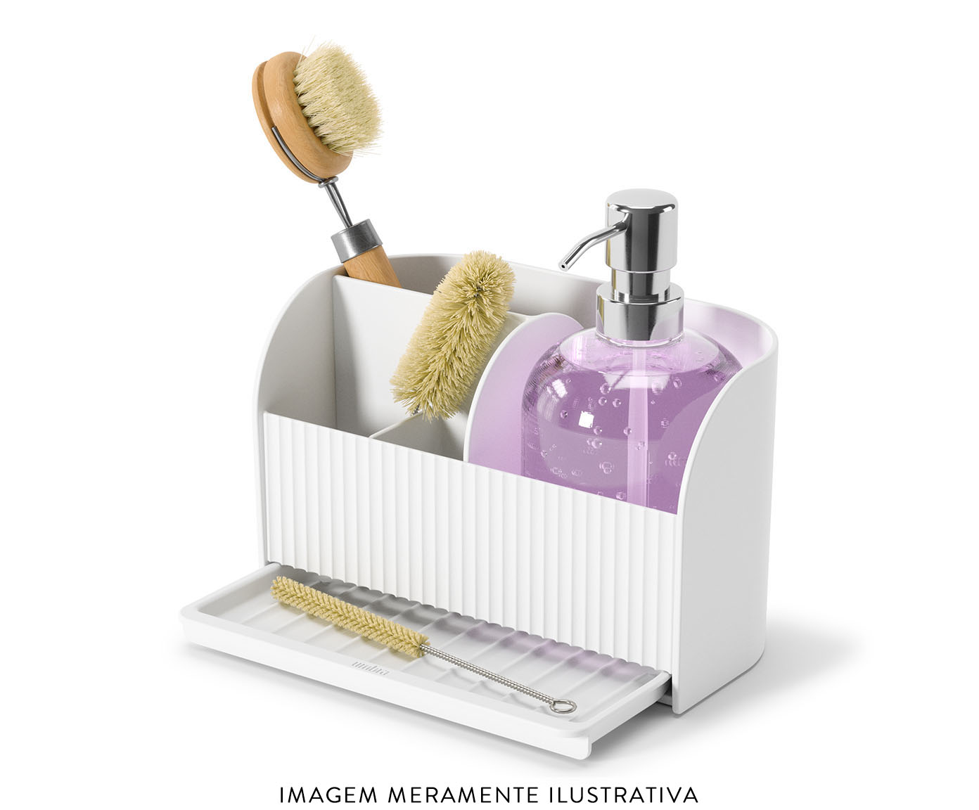 Dispenser com Porta Esponja de Pia Sling - Branco - image 1