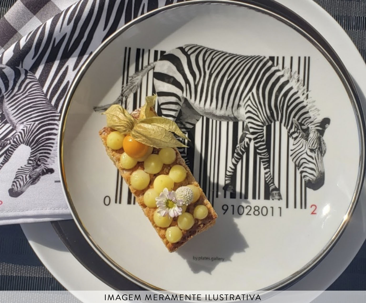 Prato de Porcelana Bar Code Zebra image number 6