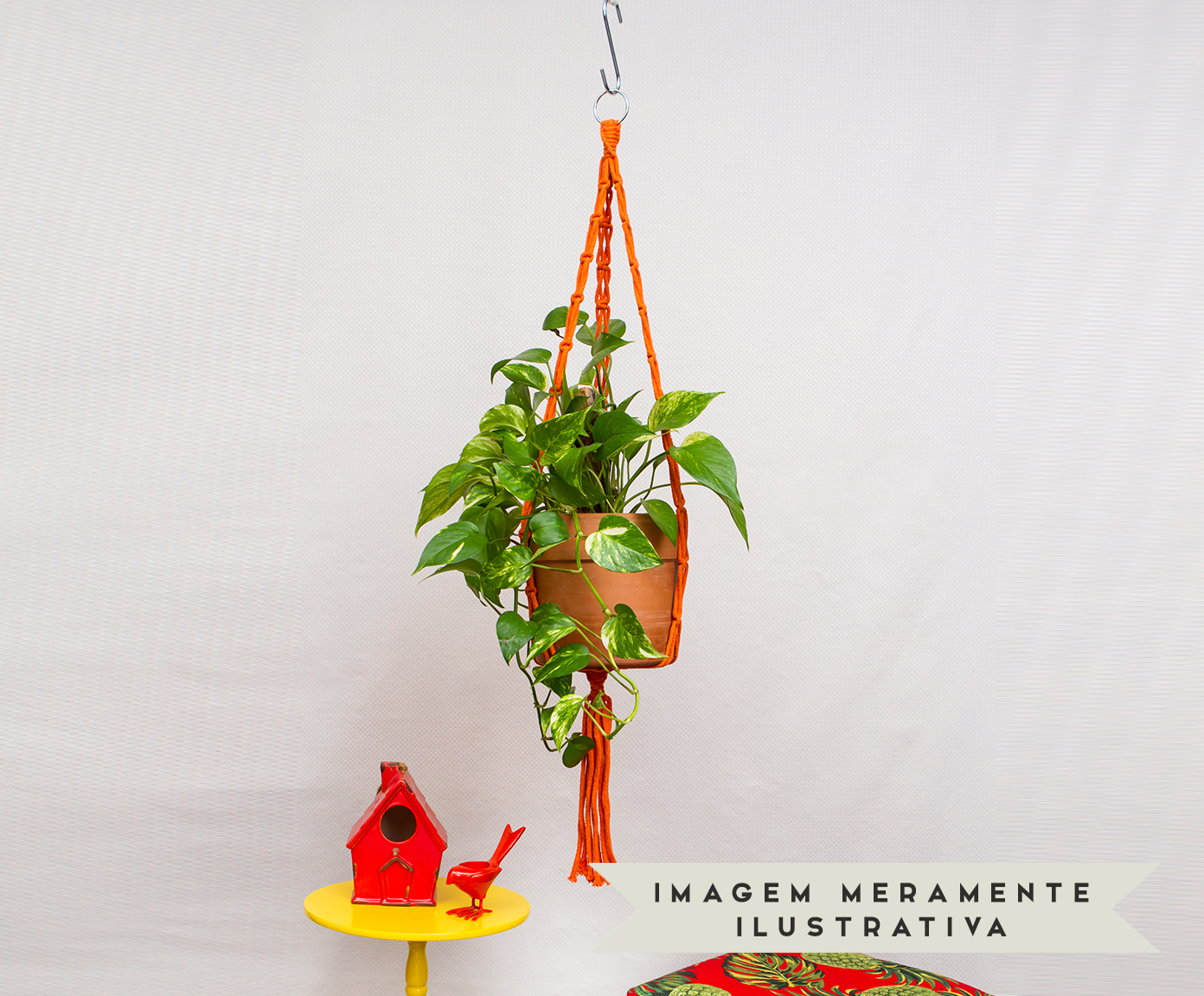 Hanger em Macram&ecirc; Summer Laranja image number 3